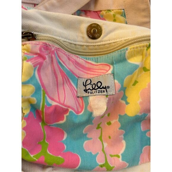 Lilly Pulitzer Dragon Fly tote bag Faded Pink 16.5"x14" - Picture 9 of 12